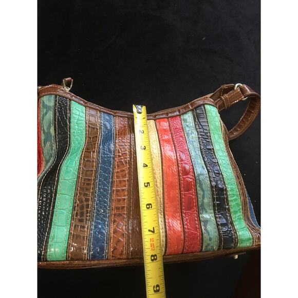 M.C. Marc Chantal Kirstin Multi Colored Croco Embossed Leather Hobo Bag Purse - Picture 8 of 13
